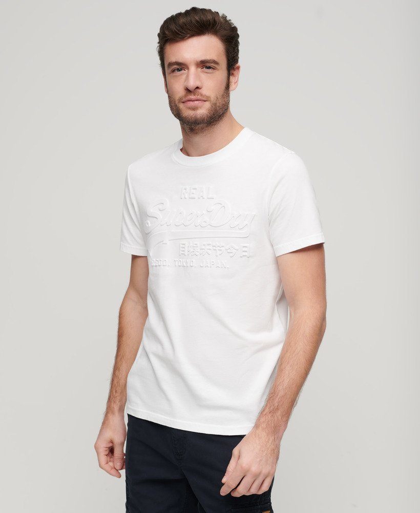 エンボス加工のヴィンテージロゴtシャツ(optic)