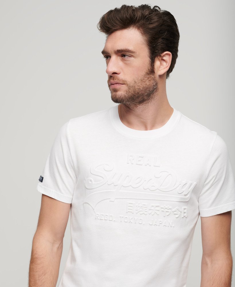 エンボス加工のヴィンテージロゴtシャツ(optic)