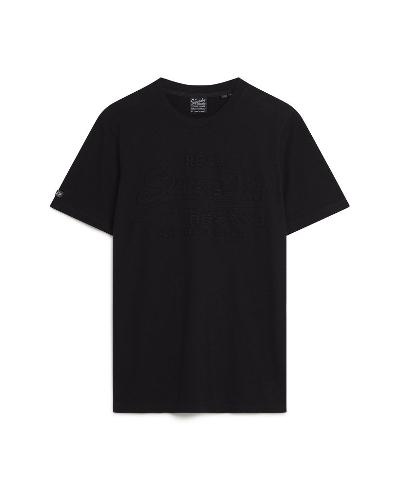 エンボス加工のヴィンテージロゴtシャツ(ジェットブラック)