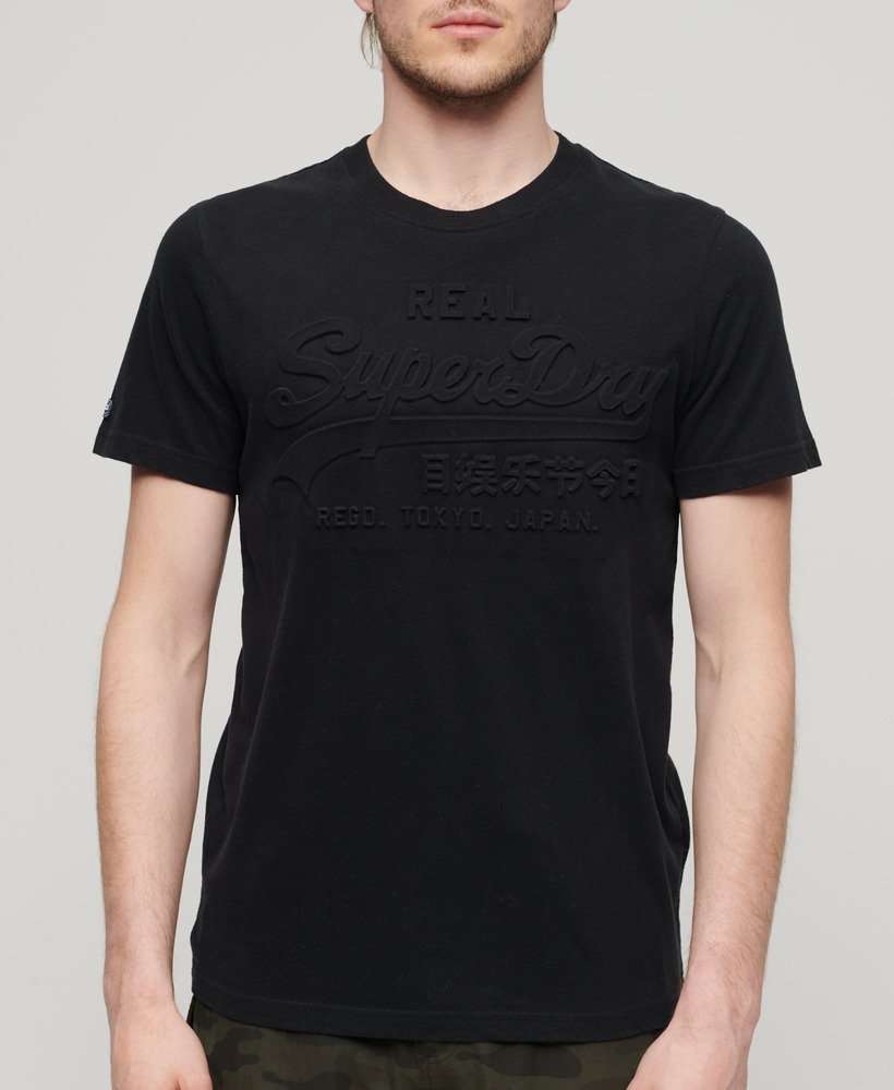 エンボス加工のヴィンテージロゴtシャツ(ジェットブラック)