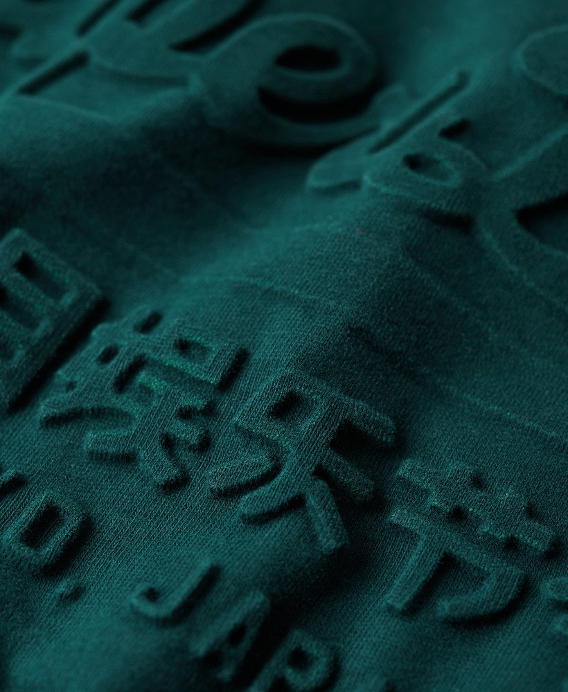 エンボス加工のヴィンテージロゴtシャツ(ダークパイングリーン)