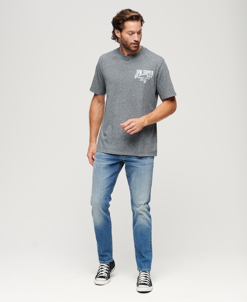 ワークウェア チェストグラフィックtシャツ(フロステッドネイビーグリット)
