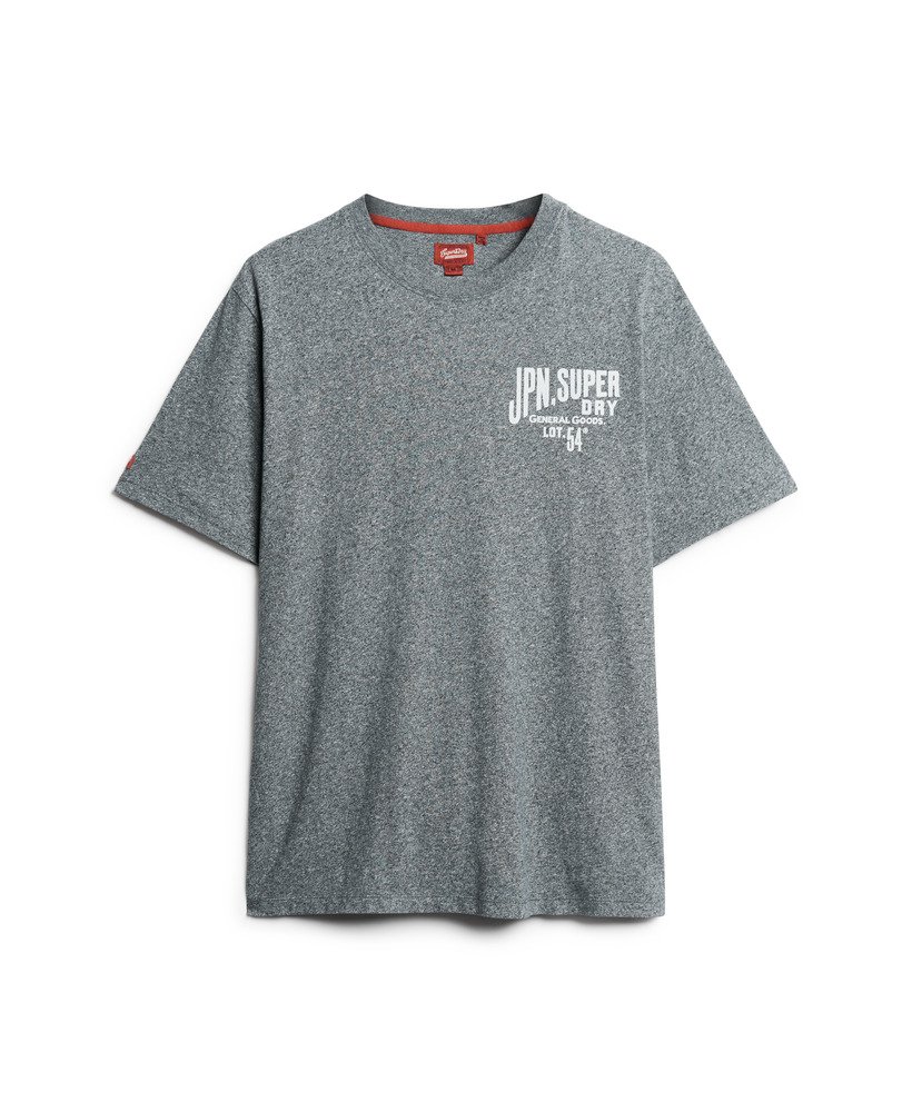 ワークウェア チェストグラフィックtシャツ(フロステッドネイビーグリット)