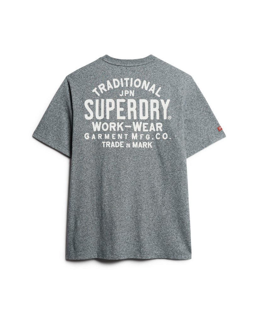 ワークウェア チェストグラフィックtシャツ(フロステッドネイビーグリット)