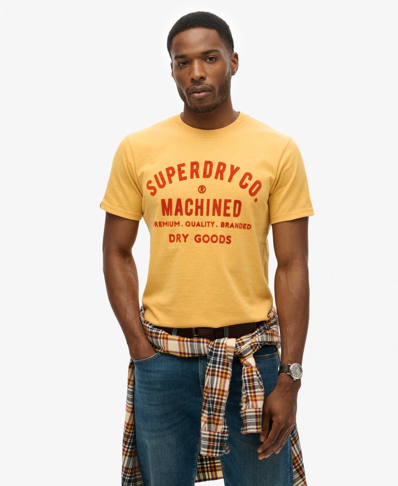 ワークウェア フロック グラフィック tシャツ(アンバーイエローマール)