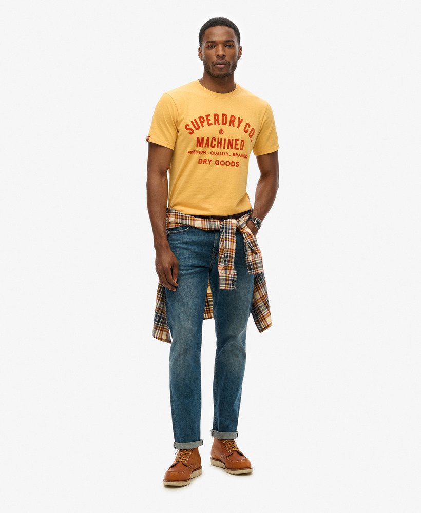 ワークウェア フロック グラフィック tシャツ(アンバーイエローマール)