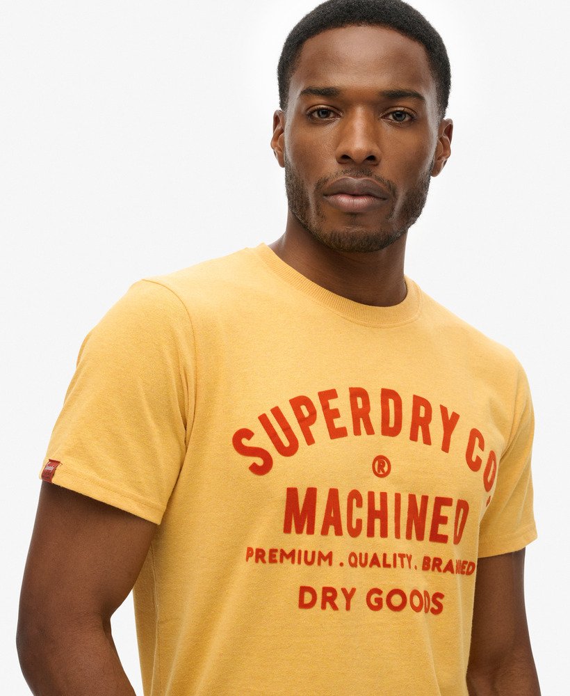 ワークウェア フロック グラフィック tシャツ(アンバーイエローマール)