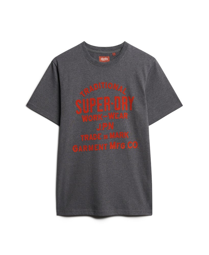 ワークウェア フロック グラフィック tシャツ(グラナイトグレーマール)