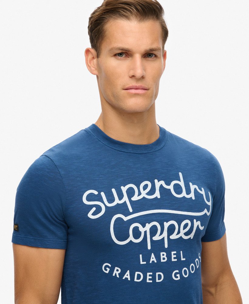 パイロットミッドブルースラブのcopper labelスクリプトtシャツ