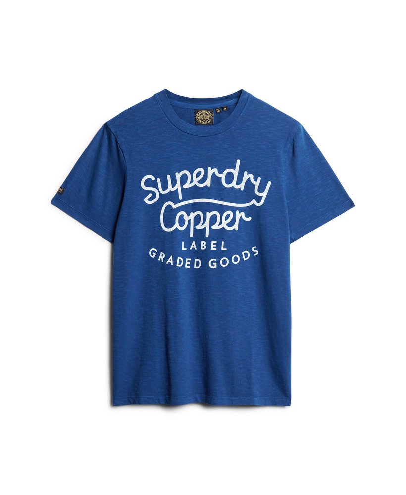 パイロットミッドブルースラブのcopper labelスクリプトtシャツ