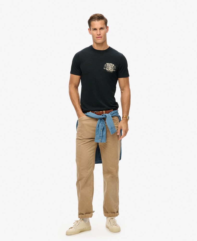 レトロロッカーグラフィックtシャツ(ブラック)