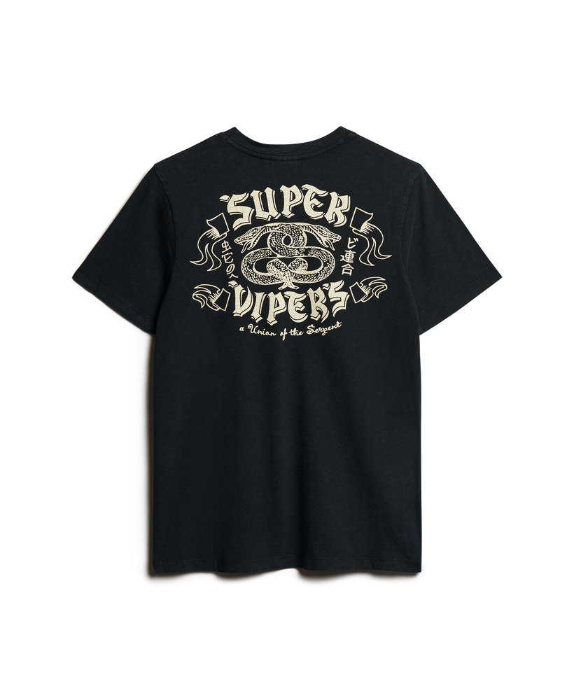 レトロロッカーグラフィックtシャツ(ブラック)