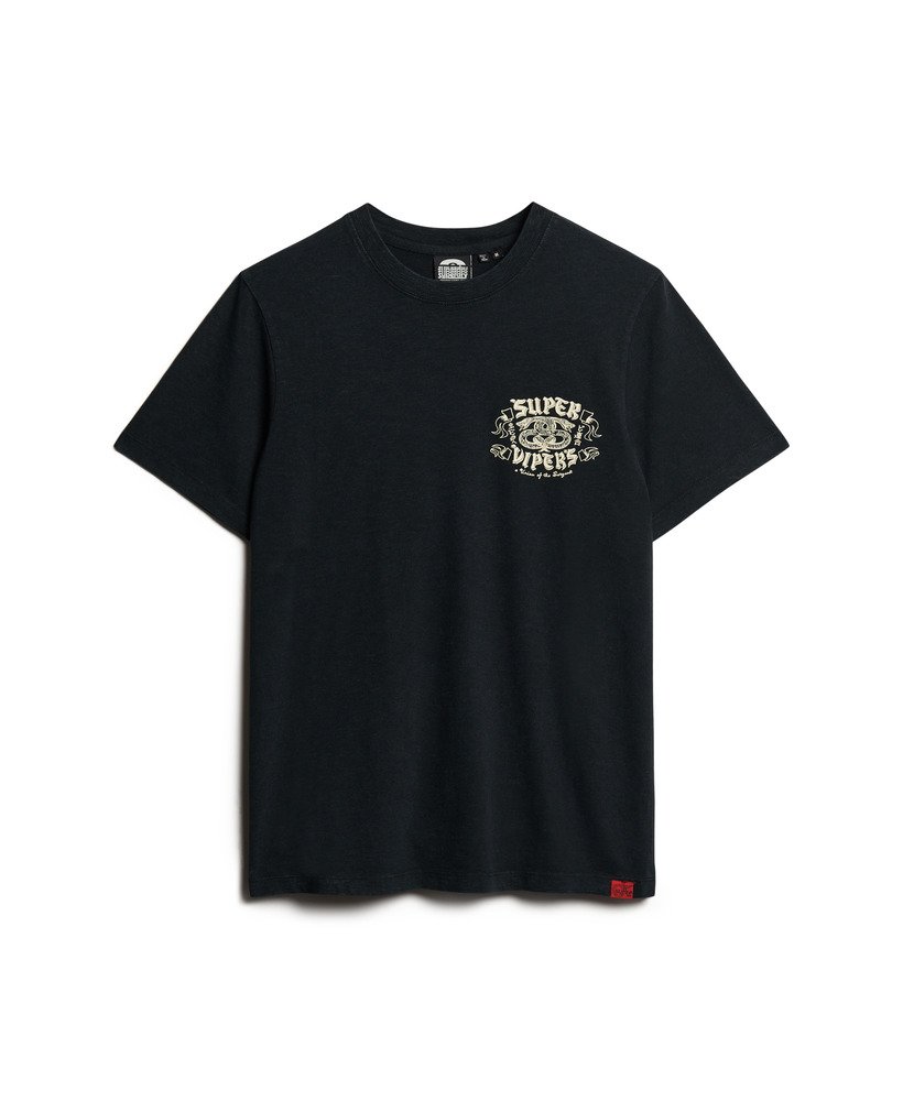 レトロロッカーグラフィックtシャツ(ブラック)