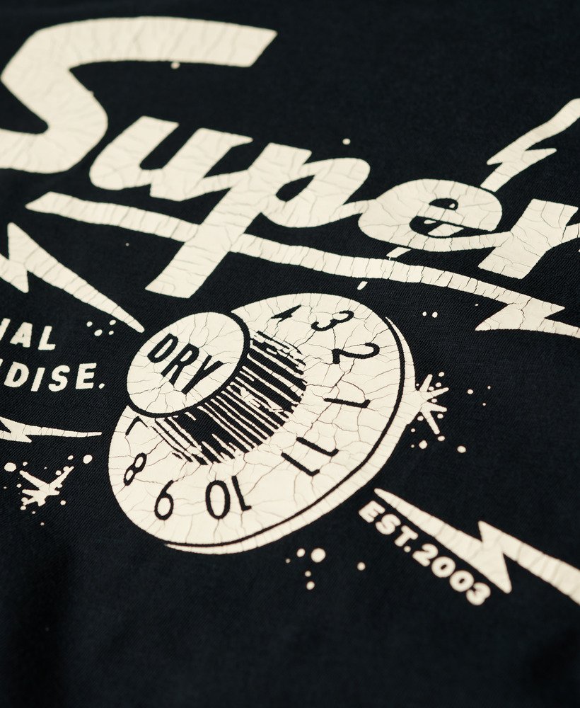 レトロロッカーグラフィックtシャツ(ジェットブラック)