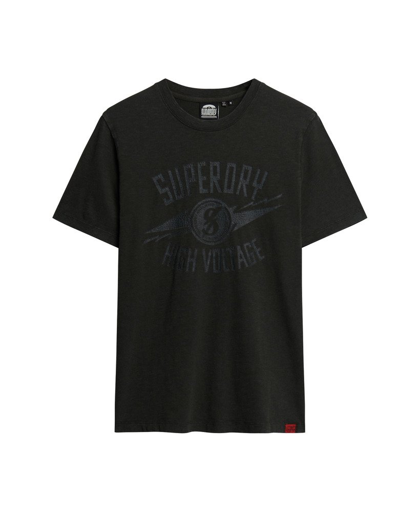 レトロロッカーグラフィックtシャツ(ウォッシュドブラック)