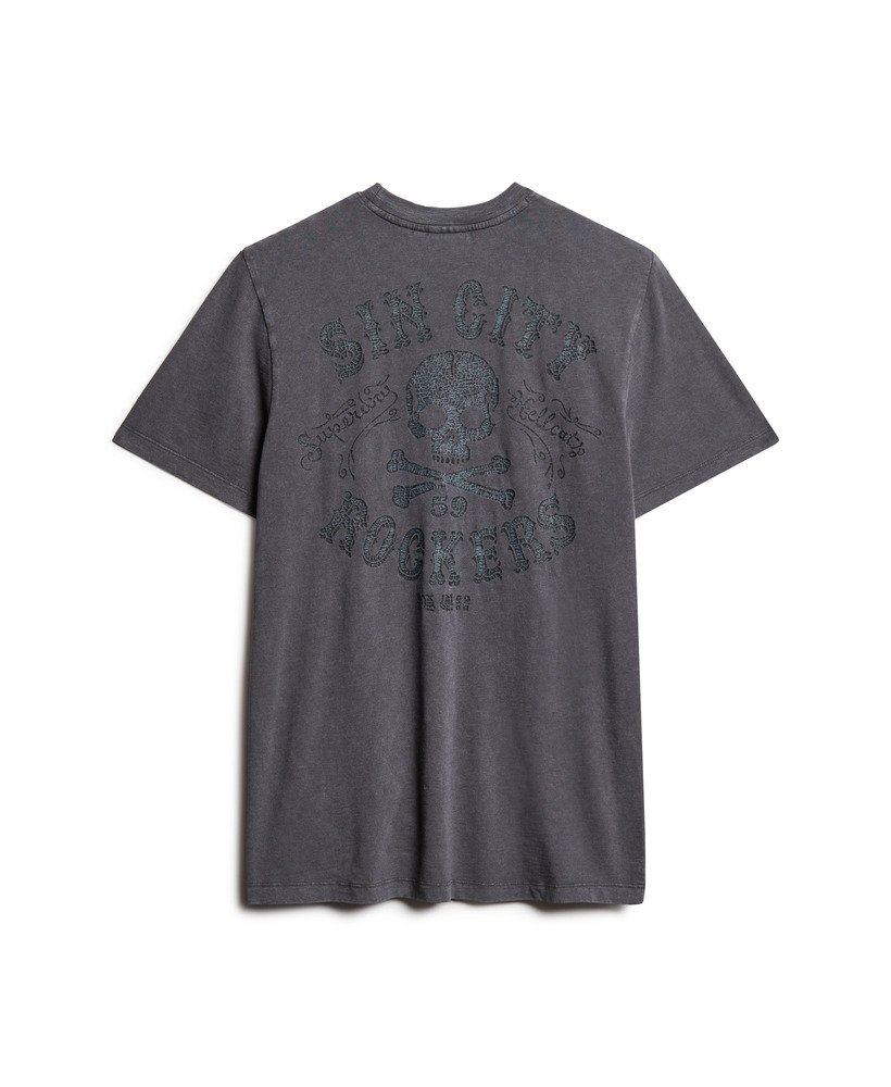 レトロロッカーグラフィックtシャツ(チャコールグレー)