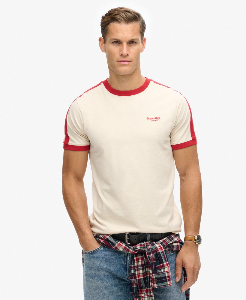 エッセンシャル ロゴ レトロ tシャツ(オートミールチリペッパーレッド)