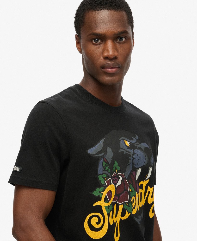 タトゥー スクリプト tシャツ(ウォッシュドブラック)