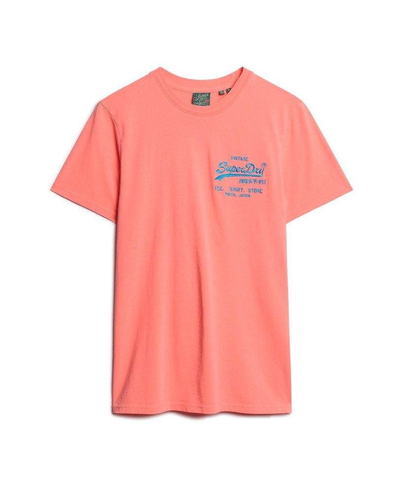 ネオンレッドのネオンヴィンテージロゴtシャツ