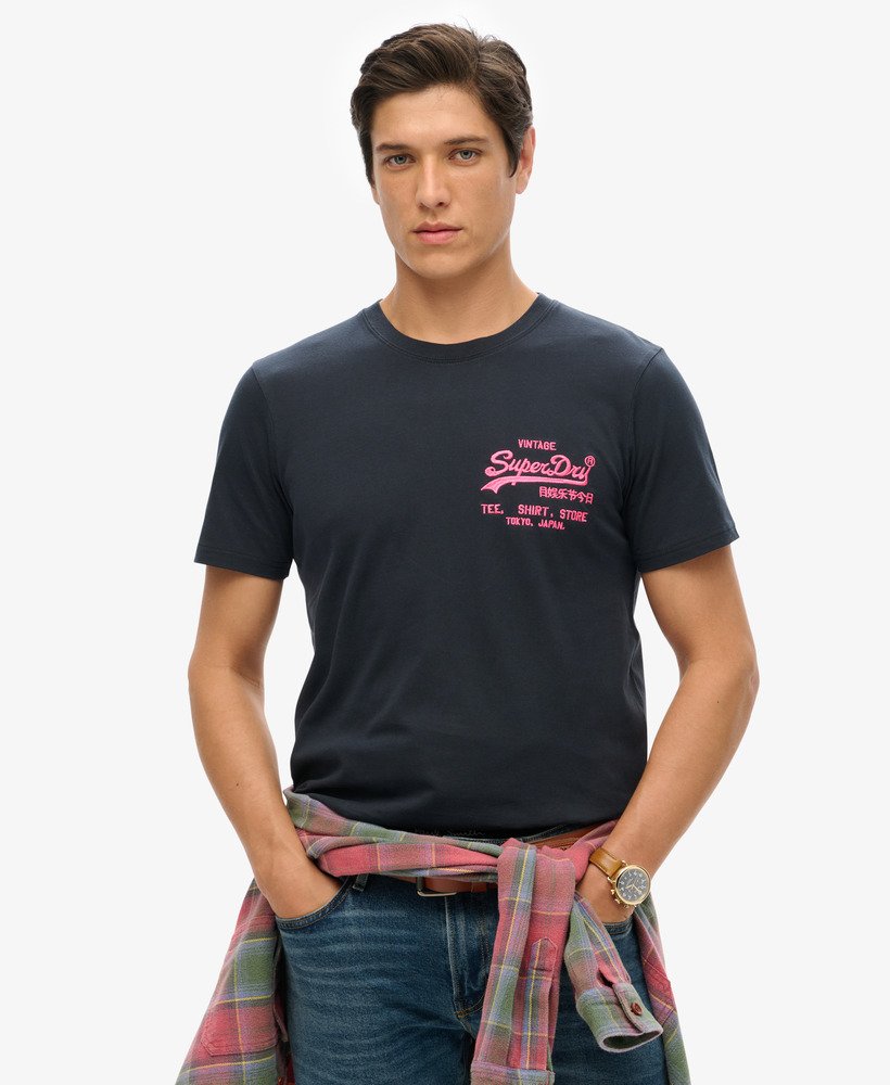 ネオンヴィンテージロゴtシャツ(エクリプスネイビー)