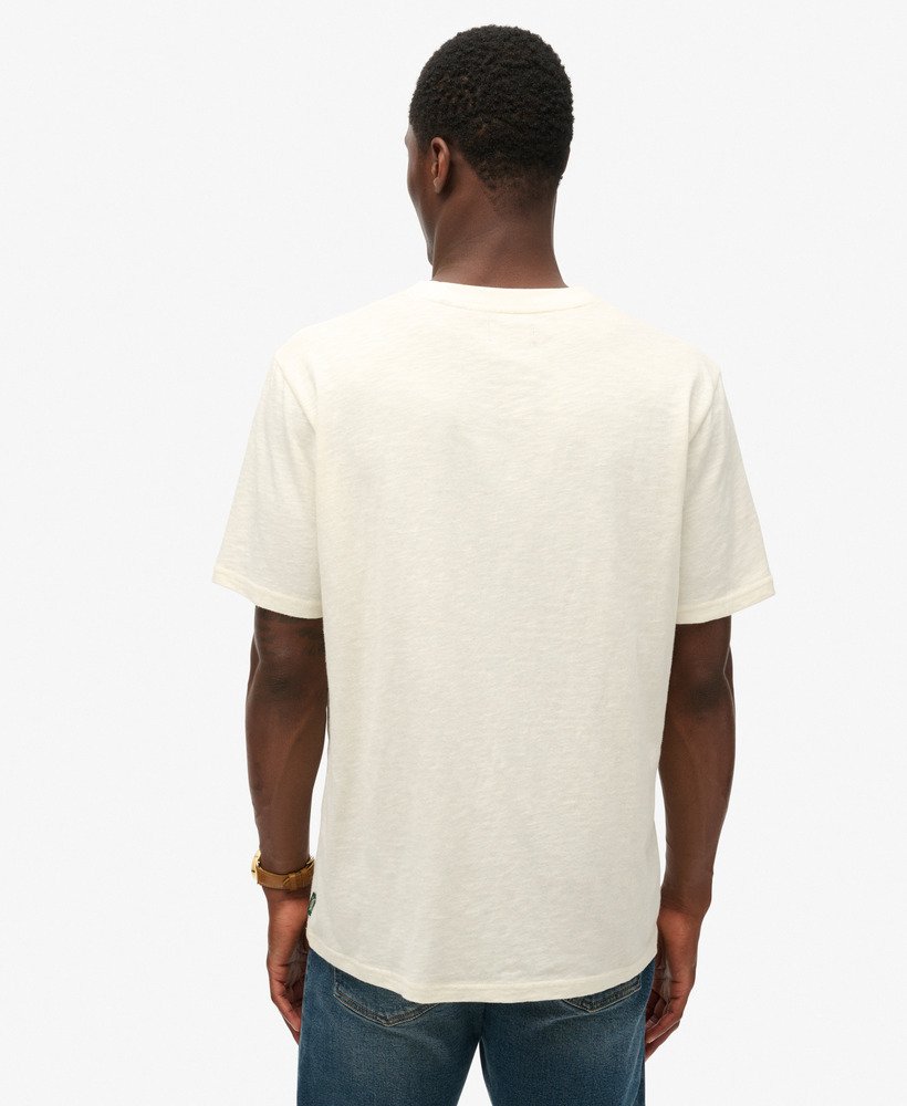 ネオントラベルグラフィックルーズtシャツ(オフホワイトスラブ)