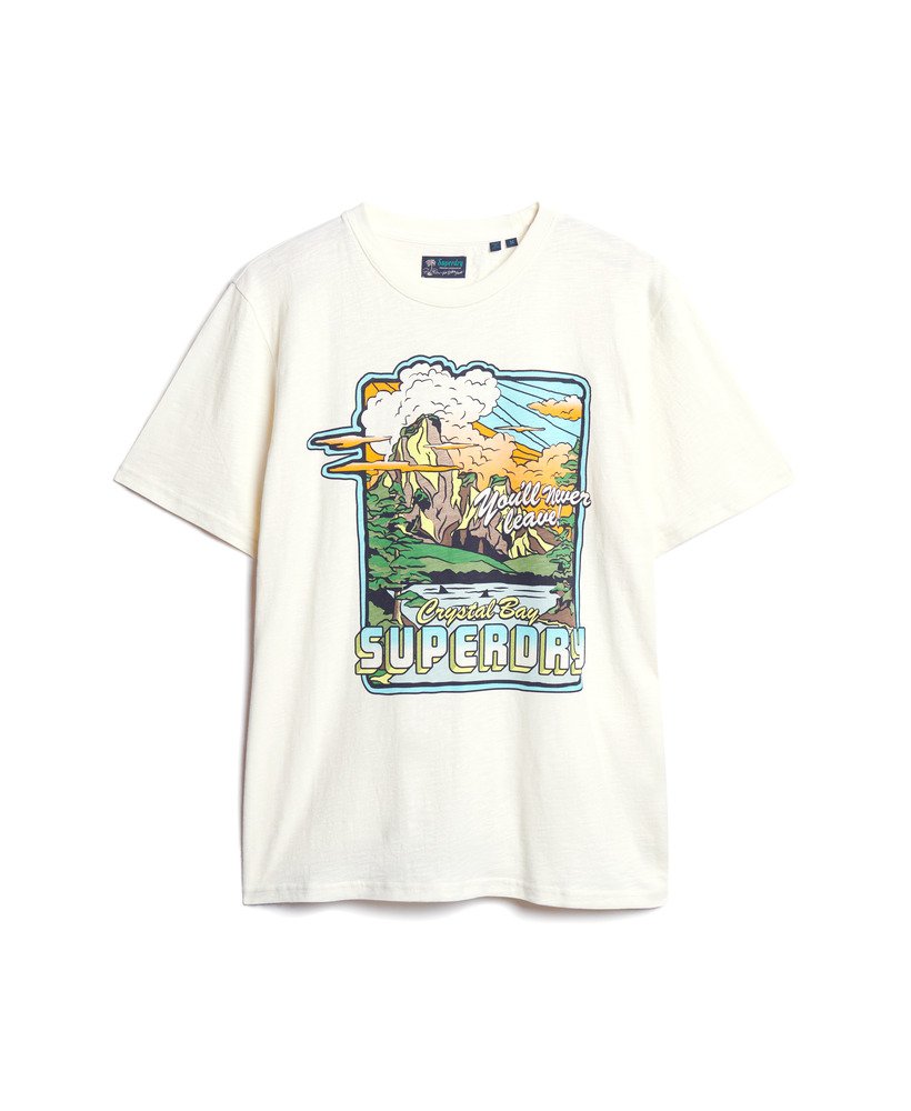 ネオントラベルグラフィックルーズtシャツ(オフホワイトスラブ)