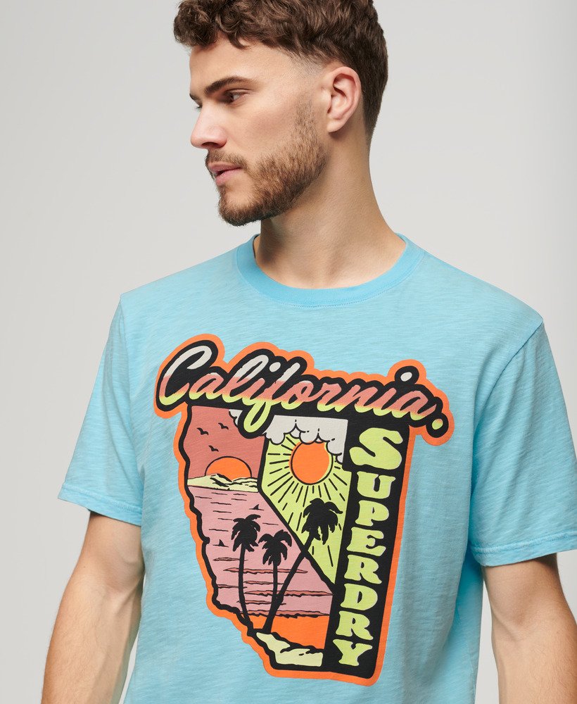 ネオントラベルグラフィックルーズtシャツ(キングフィッシャーブルースラブ)