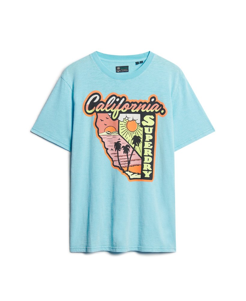 ネオントラベルグラフィックルーズtシャツ(キングフィッシャーブルースラブ)