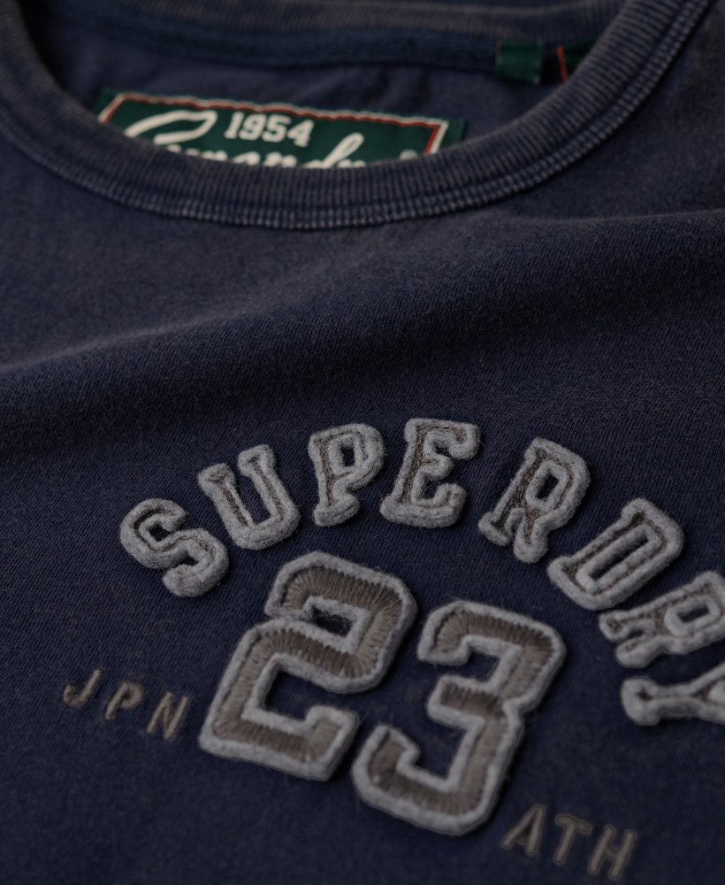 リッチネイビーのヴィンテージアスレチック半袖tシャツ
