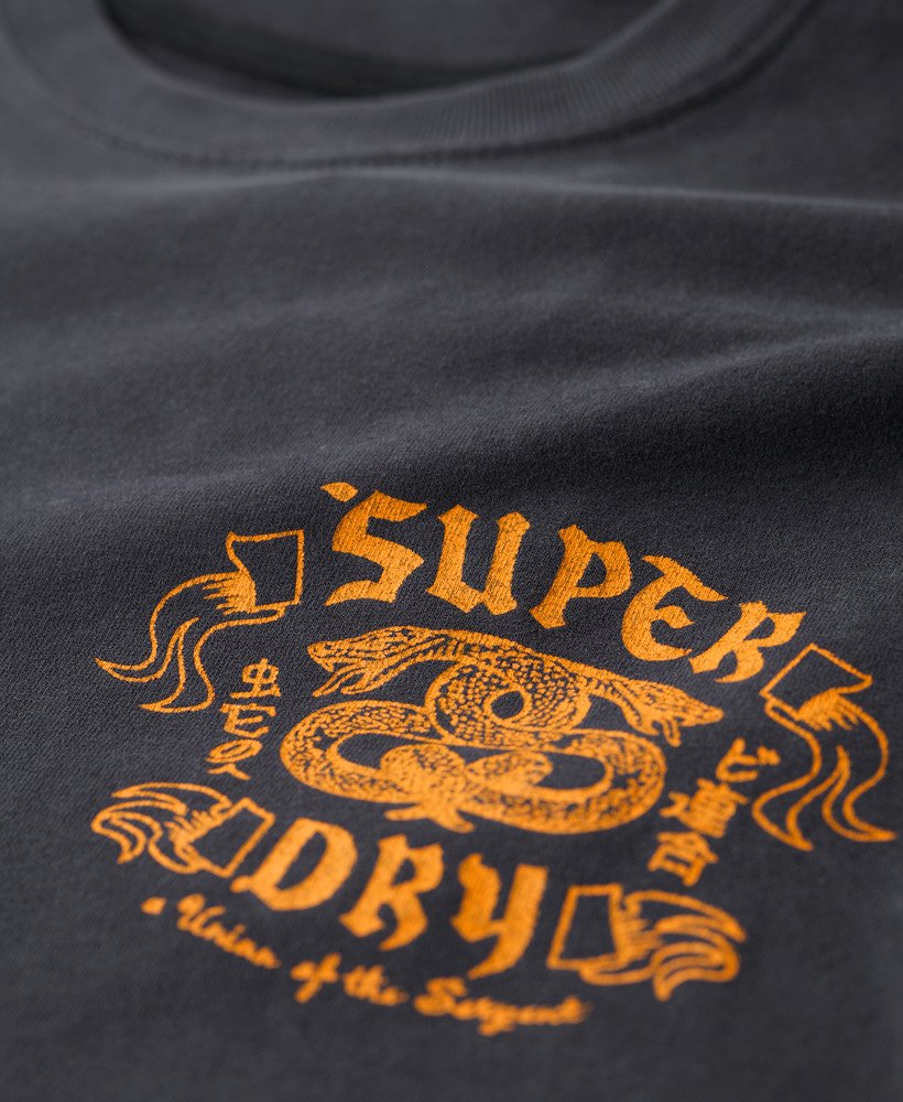 バイカーロックグラフィックルーズtシャツ(ライトバイパーブラック)