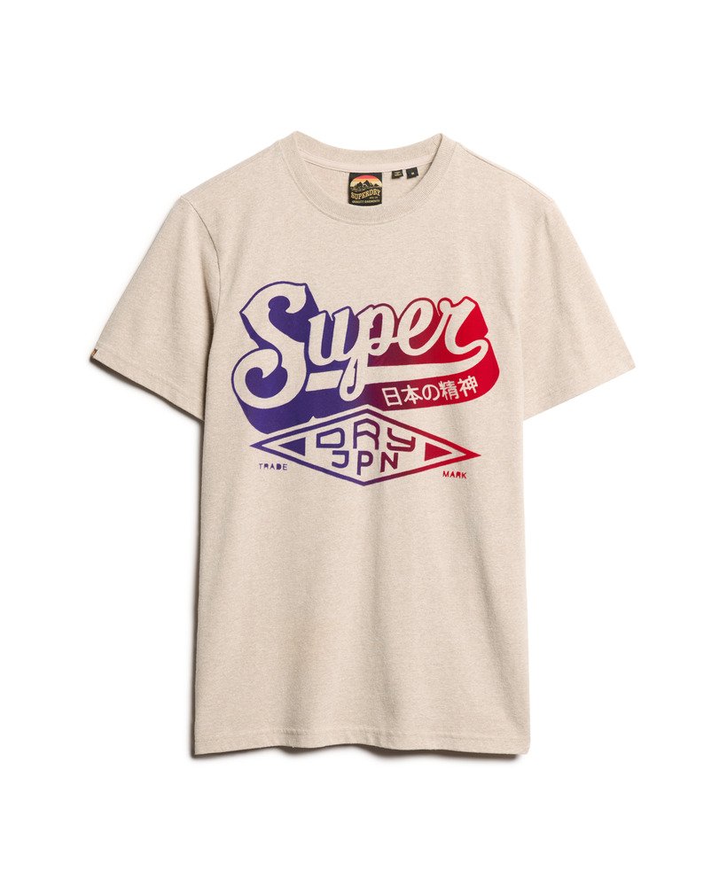 フロック加工フェードグラフィックtシャツ(ラヴィンベージュマール)
