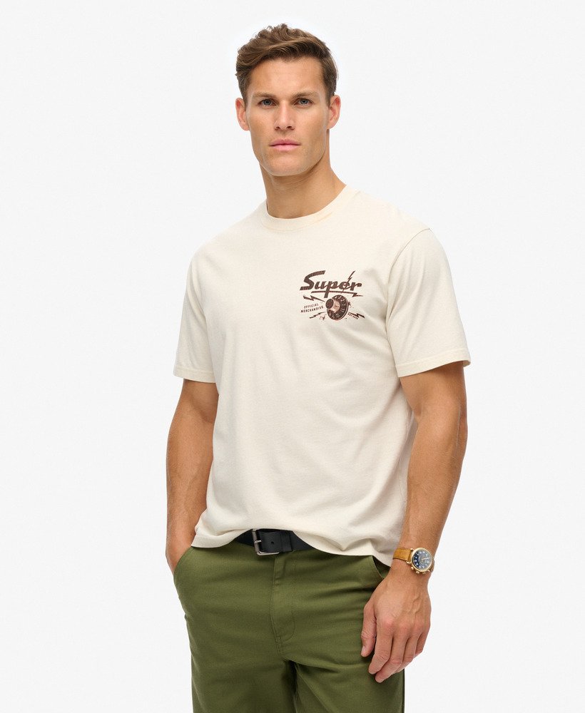 ローファイパンクグラフィックルーズtシャツ(クリーム)