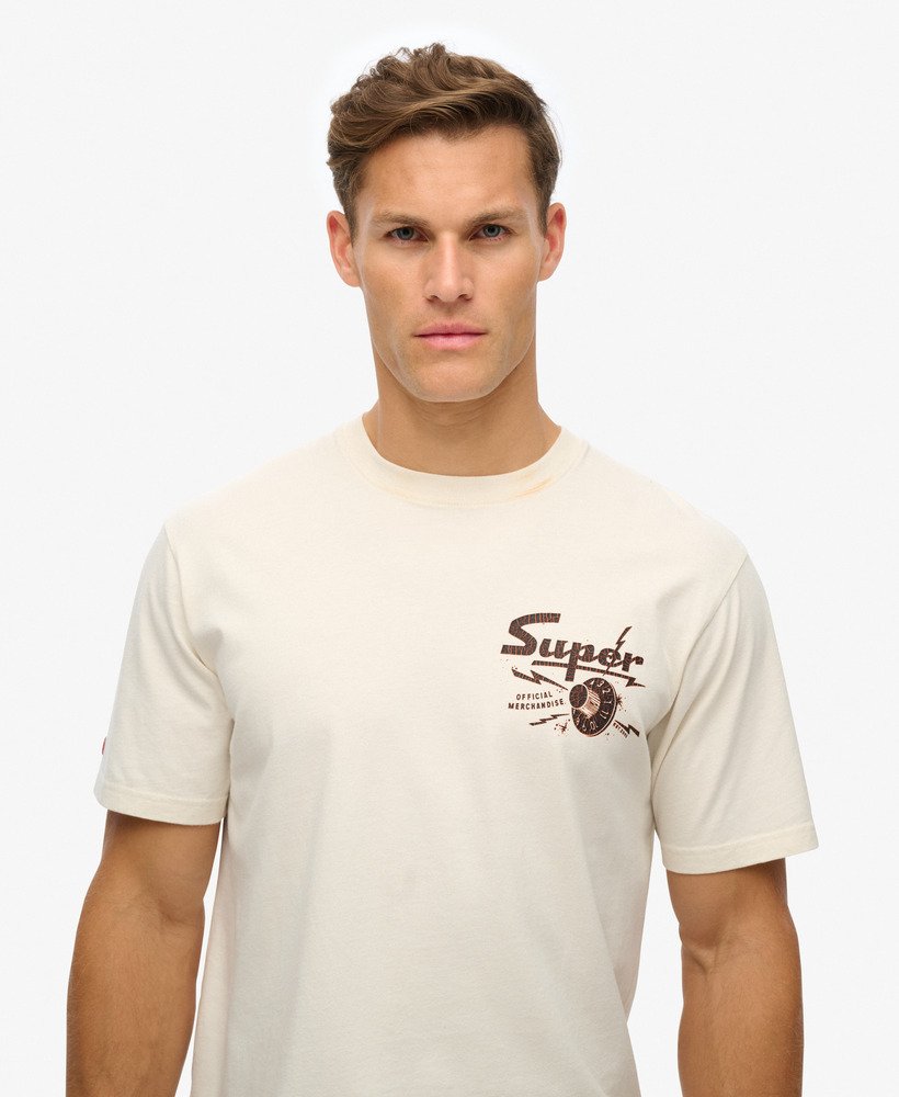 ローファイパンクグラフィックルーズtシャツ(クリーム)