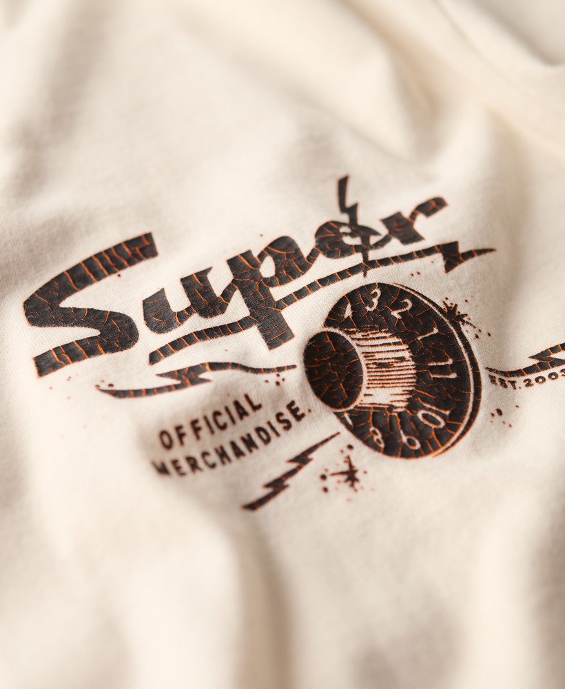 ローファイパンクグラフィックルーズtシャツ(クリーム)