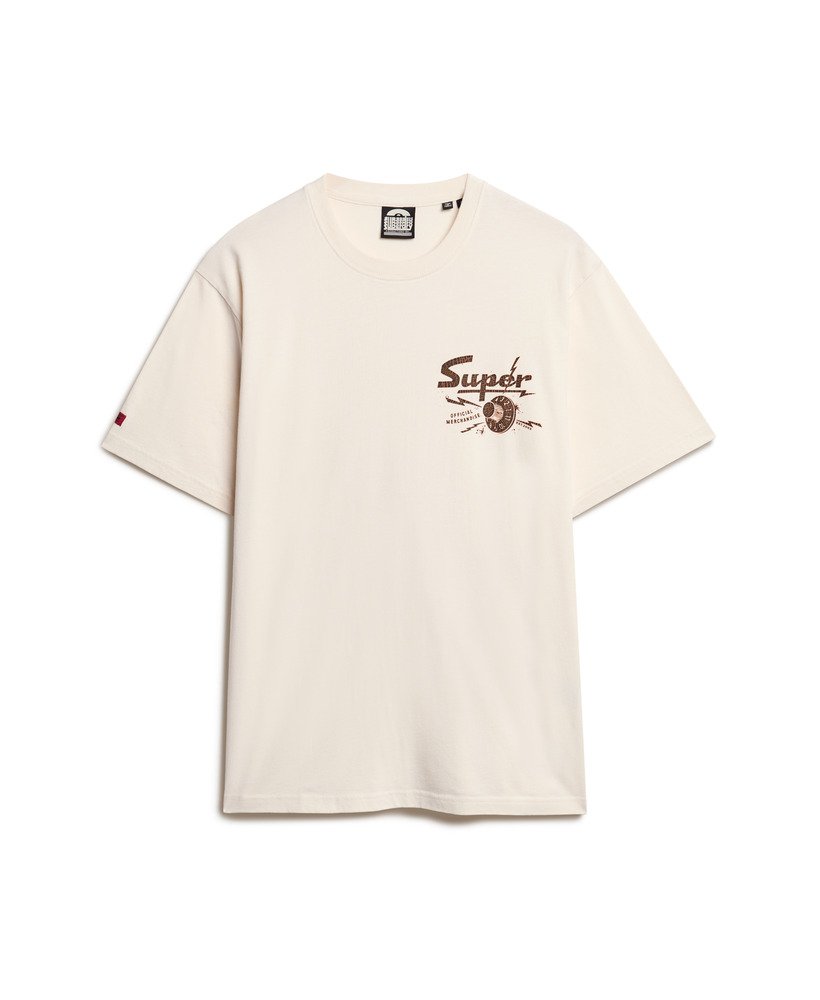 ローファイパンクグラフィックルーズtシャツ(クリーム)