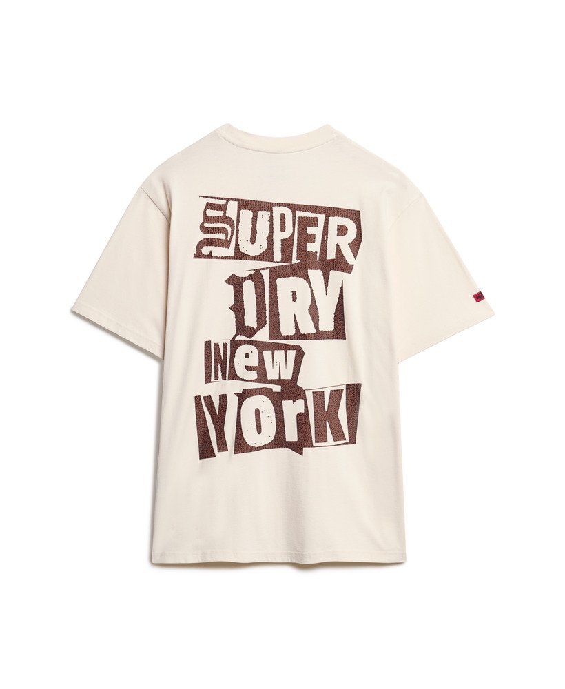 ローファイパンクグラフィックルーズtシャツ(クリーム)