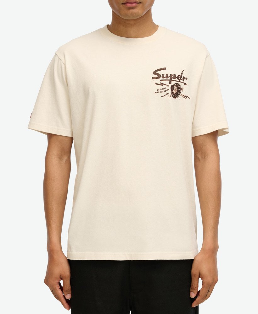ローファイパンクグラフィックルーズtシャツ(クリーム)