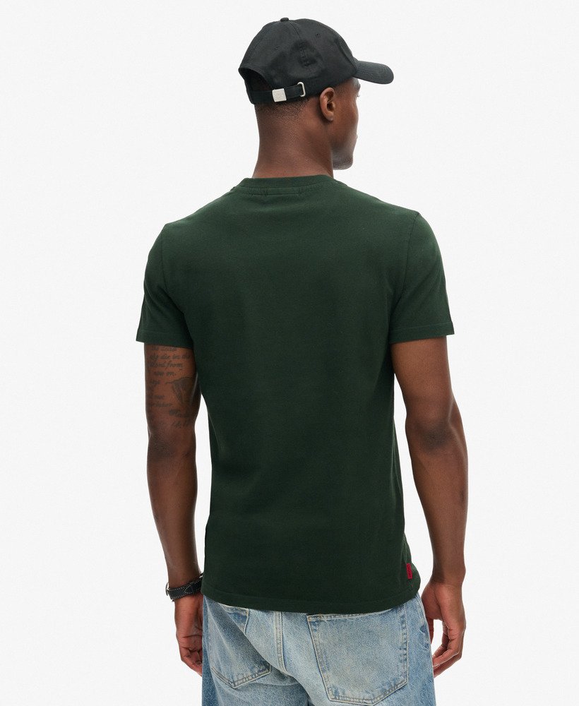 オーガニックコットン エッセンシャル ロゴ tシャツ(フォレストグリーン蛍光イエロー)