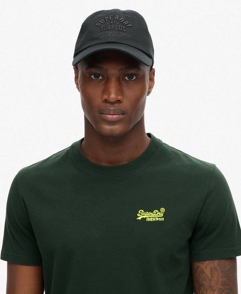 オーガニックコットン エッセンシャル ロゴ tシャツ(フォレストグリーン蛍光イエロー)