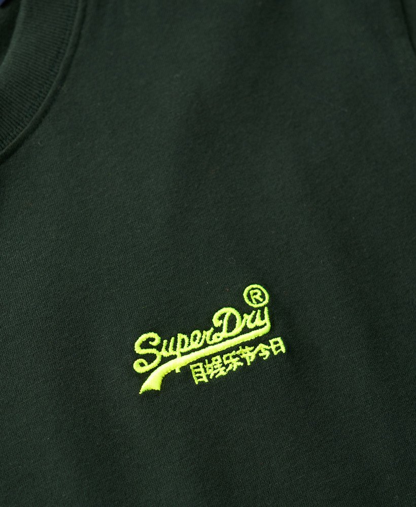 オーガニックコットン エッセンシャル ロゴ tシャツ(フォレストグリーン蛍光イエロー)
