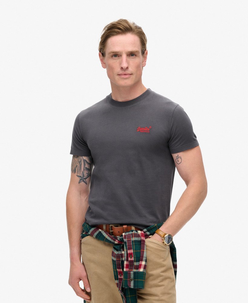オーガニックコットン エッセンシャル ロゴ tシャツ(グラファイトブラックフルオレッド)
