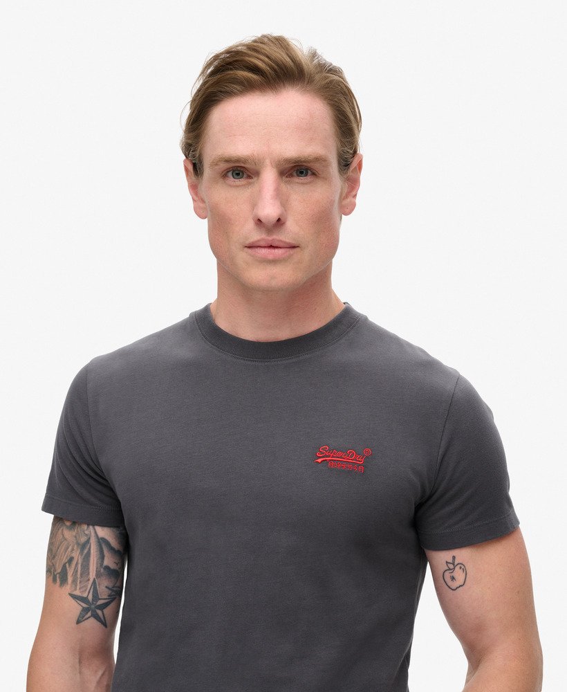 オーガニックコットン エッセンシャル ロゴ tシャツ(グラファイトブラックフルオレッド)