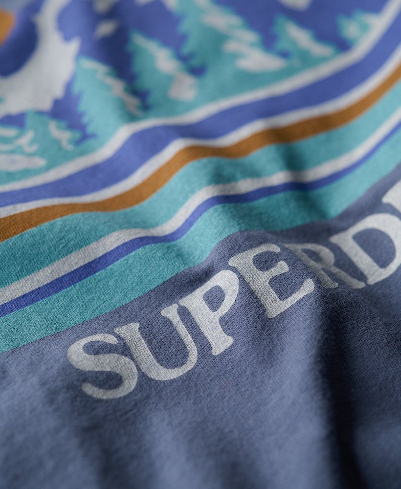アウトドアグラフィックストライプtシャツ(イーブンタイドブルー)