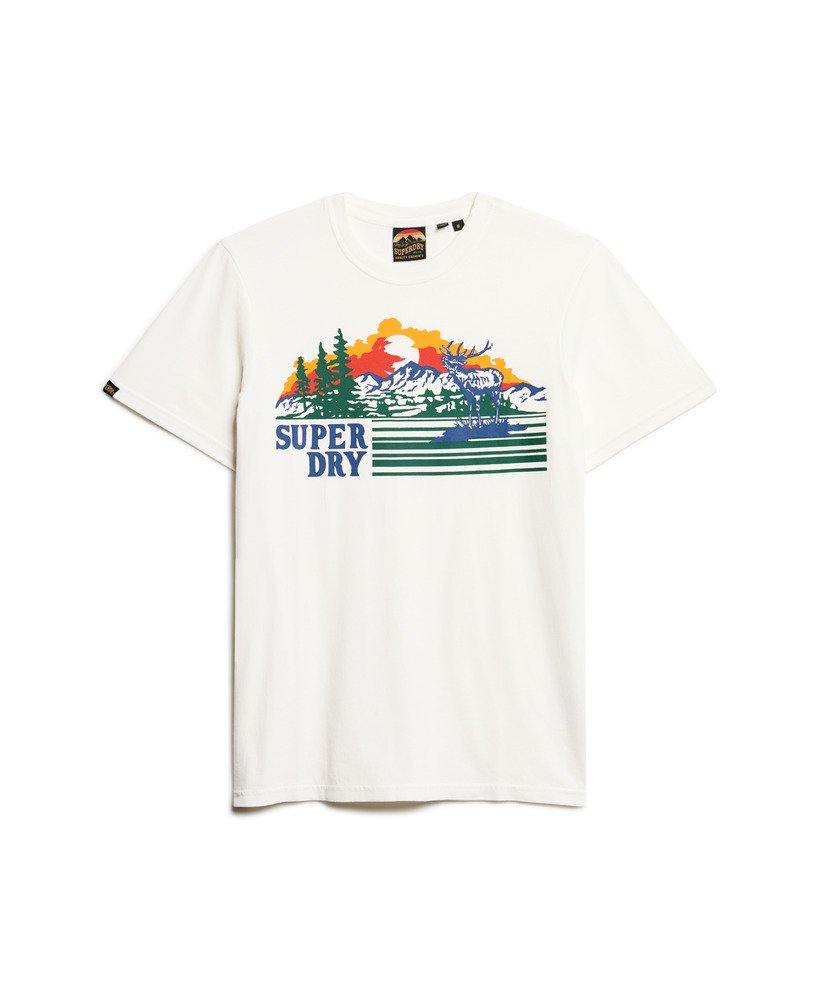 アウトドアグラフィックストライプtシャツ(ウィンターホワイト)
