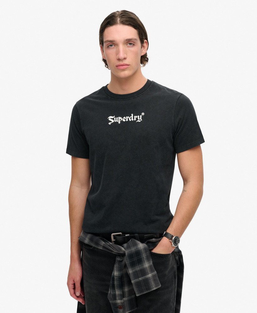 レトロロックグラフィックtシャツ(ブラック)