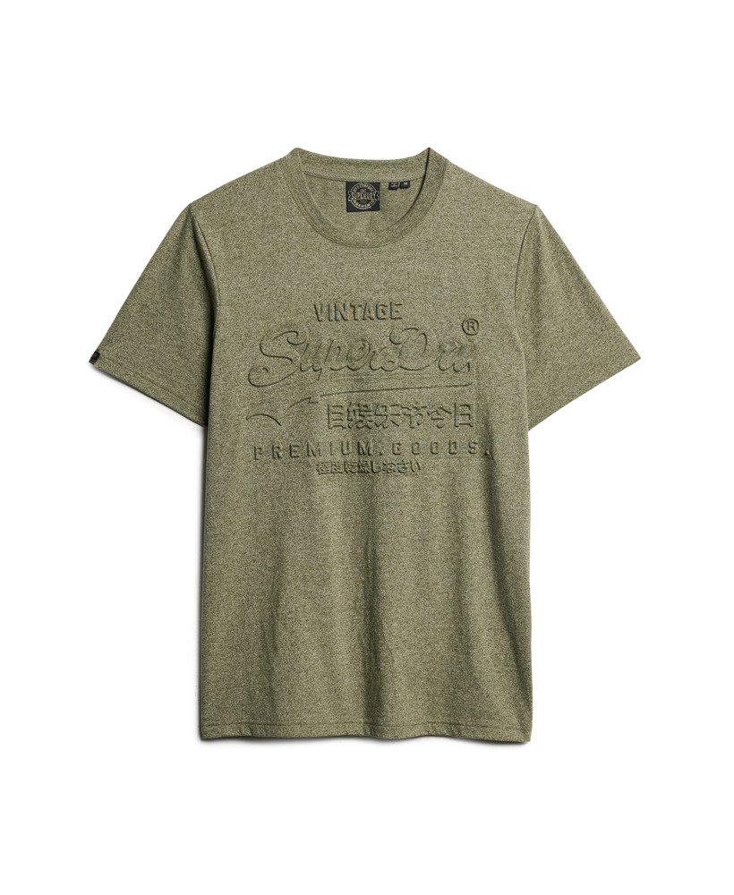 エンボス加工グラフィックtシャツ(ハッシュドオリーブグリット)