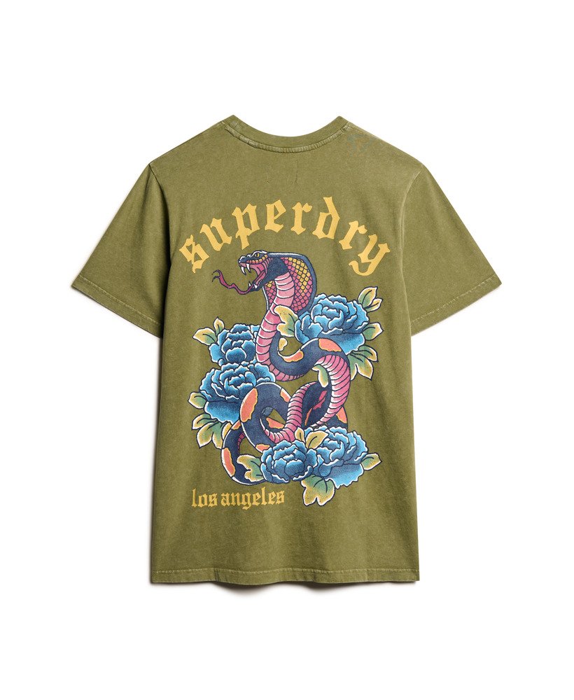 タトゥーグラフィックtシャツ(カーキオリーブ)
