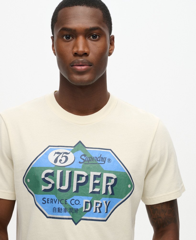 ワークウェア ガソリン グラフィック tシャツ(ライスホワイト)