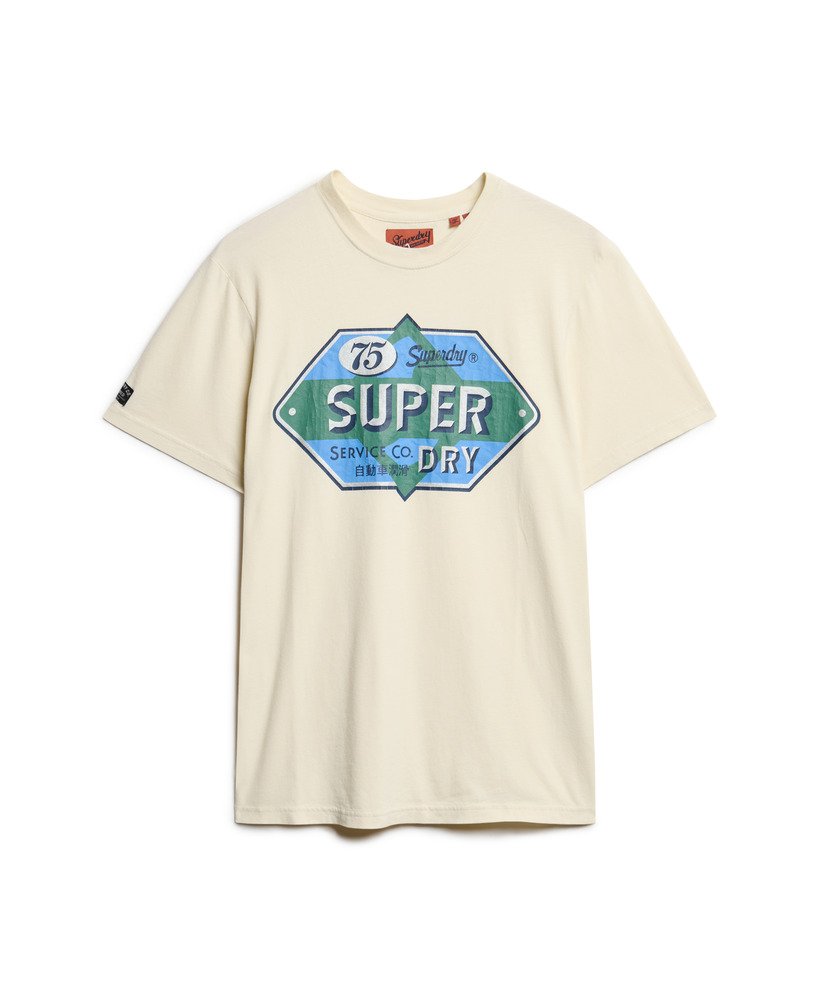 ワークウェア ガソリン グラフィック tシャツ(ライスホワイト)