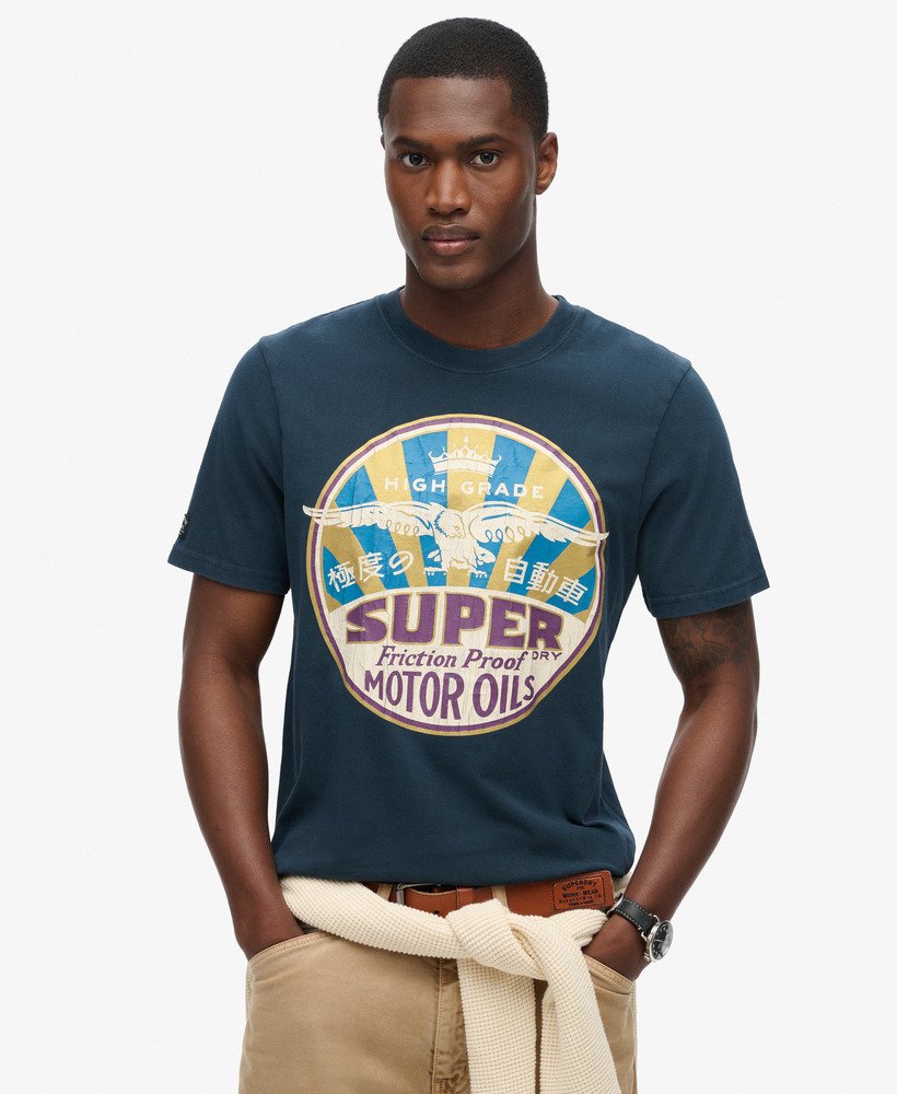 ワークウェア ガソリン グラフィック tシャツ(エクリプス ネイビー)